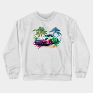 Tropical Sports Car Crewneck Sweatshirt